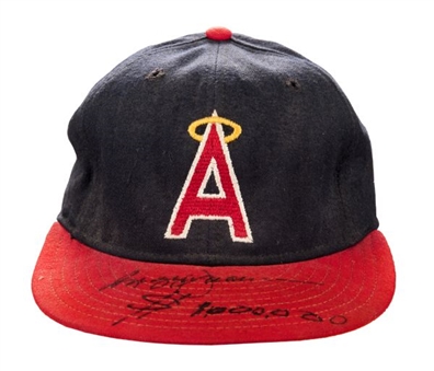 1984 Reggie Jackson Game Worn and Signed California Angels Cap
